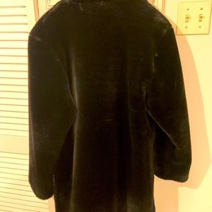 Canadiana Ladies Black Faux Fur Coat Size M